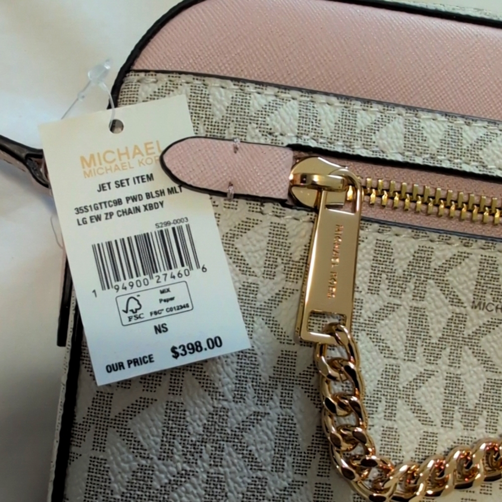 NWT Michael Kors Jet set travel large logo crossbody - Picture 5 of 12